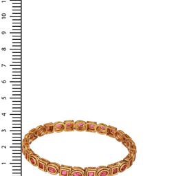 Jazz and Sizzle Set Of 2 18K Gold-Plated Ruby Stone Studded Bangles image 3