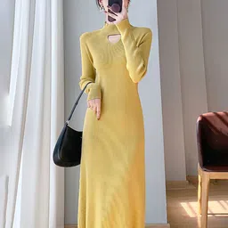 StyleCast x Revolte Women Solid Sheath Midi Dress Detail Cut-Outs-picture-53