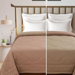 MallowWorld Brown Geometric Microfiber Mild Winter 150 GSM Single Bed Comforter-5