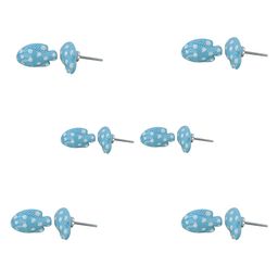 Indianshelf 6Pcs Blue & White Textured Ceramic Fish Fauna Knobs-picture-52