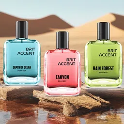 BRIT ACCENT Set Of 3 Depth Of Ocean-Rain Forest & Canyon Eau De Toilette - 50 ml Each-image-12