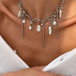 StyleCast x Revolte Silver-Plated Artifcial Beaded Tasselled Statement Necklace-image-56