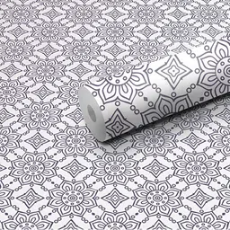 DeCorner White & Grey Printed Self-Adhesive & Durable WallSticker-picture-26