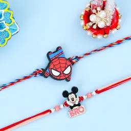 Disney By Yellow Bee Kids Set Of 2 Mickey & Spider-Man Therad Rakhis-49