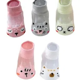 MOMISY Kids Pack Of 5 Patterned Ankle Length Socks-14