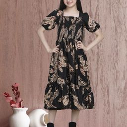 DEKLOOK Girls Puff Sleeve Crepe Formal Fit & Flare Dress-image-38