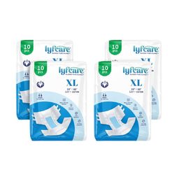 Lyfcare Unisex Set Of 4 Adult Classic Tape Diapers - XL 10Pcs Each-27