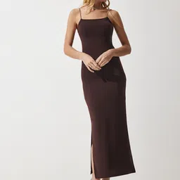 Happiness istanbul Women Solid Shoulder Straps Maxi Dress-image-57