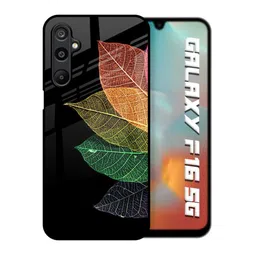 QRIOH Unisex Samsung Galaxy F16 5G Tropical Colorful Leaves Shockproof Glass Back Case-picture-17