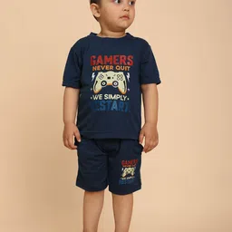 Cutiekins Boys Graphic Printed T-shirt With Shorts-image-46