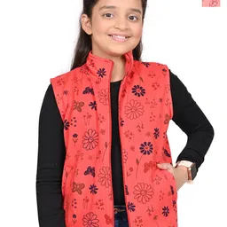 BAESD Girls Floral Fleece Lightweight Open Front Jacket-image-98