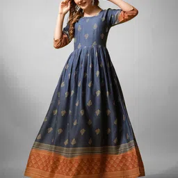 devkison Designer Women Ethnic Motifs Printed Fit and Flare Ethnic Dresses-image-32