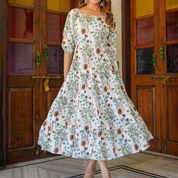 IKRASS Floral Print Maxi Midi Dress-image-76