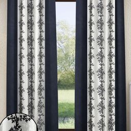 Home Sizzler Black & White 2 Pieces Floral Printed Door Curtains-image-51