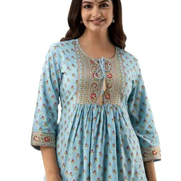 DMP EXPORT Women Floral Printed Empire Top-image-66