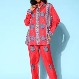 ZUMMER Printed & Embellished Top With Trouser Co-Ords-image-34
