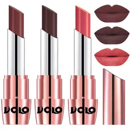 VOLO Set Of 3 Creme Matte Lipstick -3.5 g Each-Coffee-634-Dark Peach-635-Chocolate-637-12
