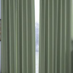 Aura Olive Green Set of 2 Black Out Long Door Curtain-28