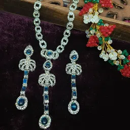 Soniya Crafts Silver-Plated Stone-Studded Jewellery Set-image-88