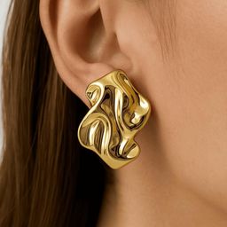 ISHTAARA Gold-Plated Stainless Steel Earrings-image-46