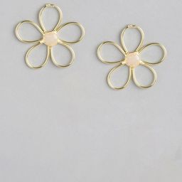 Anouk Gold-Plated Artificial Beaded Floral Studs image 2