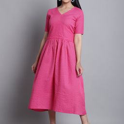 CORSICA Striped A-Line Dress-image-62