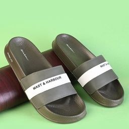 Mast & Harbour Men Colourblocked Regular Sliders Flip Flops-picture-26
