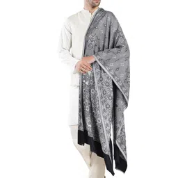Manra Men Floral Printed Silk Stole-picture-0