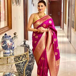 VILLE FASHION Woven Design Zari Art Silk Kanjeevaram Saree-image-90