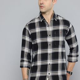 Mufti Pure Cotton Checked Slim Fit Casual Shirt-picture-10