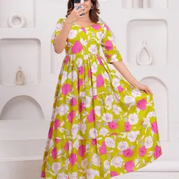NEW4U Women Floral Printed Floral Anarkali Kurta-picture-36