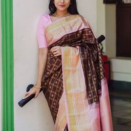 all about you Woven Design Zari Pure Silk Banarasi Saree-image-99