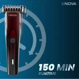 NOVA NHT 1132 Trimmer with 150 min Runtime & 24 Length Settings - Black & Red image 5