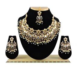 VATSALYA creation Gold-Plated Artificial Stone Studded Jewellery Set-image-60