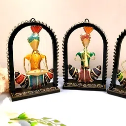 apka mart 3Pcs Black & Yellow Printed Metal Wall Decor Hangings-image-77