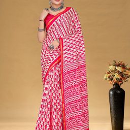 DIVASTRI Floral Designer Bagru Saree-55