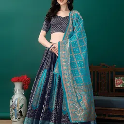 LADY SHOPI Ready to Wear Lehenga & Unstitched Blouse With Dupatta-image-87