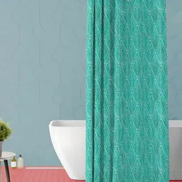 ArtzFolio Green and White Abstract Printed Waterproof Shower Curtain-image-65