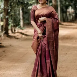 VILLE FASHION Woven Design Zari Art Silk Kanjeevaram Saree-picture-20