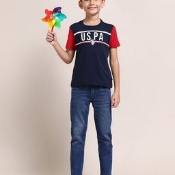 U.S. Polo Assn. Kids Boys Brand Logo Print Pure Cotton T-shirt-picture-23