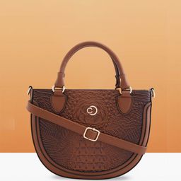Caprese Women Textured Half Moon Leather Handheld Bag-9