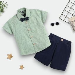 TinyBrezy Kids Printed Short Sleeves Shirt With Shorts-image-65