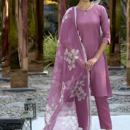 PEENGAX Women Regular Kurta with Trousers & Printed Dupatta-picture-14