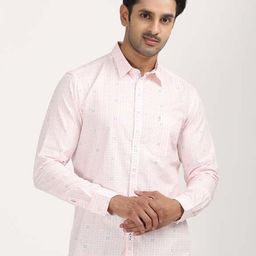 Indian Terrain Checked Spread Collar Slim Fit Cotton Shirt-picture-37