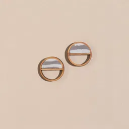 WHE Repurposed Fabric And Wood Circular Shaped Studs-12
