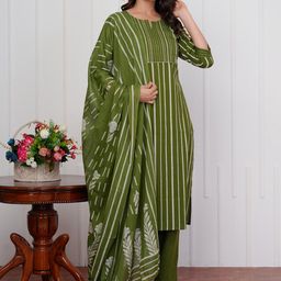 SIGNORIA Women Printed Regular Thread Work Pure Cotton Kurta with Trousers & With Dupatta-picture-58