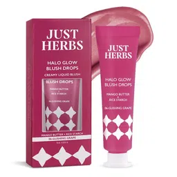 Just Herbs Halo Glow Blush Drops With Mango Butter & Rice Starch - 10 ml-Gushing Grape 06-55