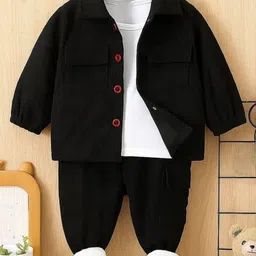 Ocvito Kids Boys Black Wool Clothing Set-picture-0
