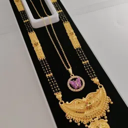 V.K.PAYAL.JEWELLERY Women Gold Plated Artificial Beads Mangalsutra-picture-7