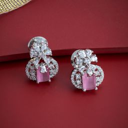 Kushal's Fashion Jewellery Rhodium-Plated Classic Zircon Studs Earrings-image-40